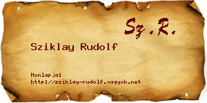 Sziklay Rudolf névjegykártya