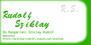 rudolf sziklay business card